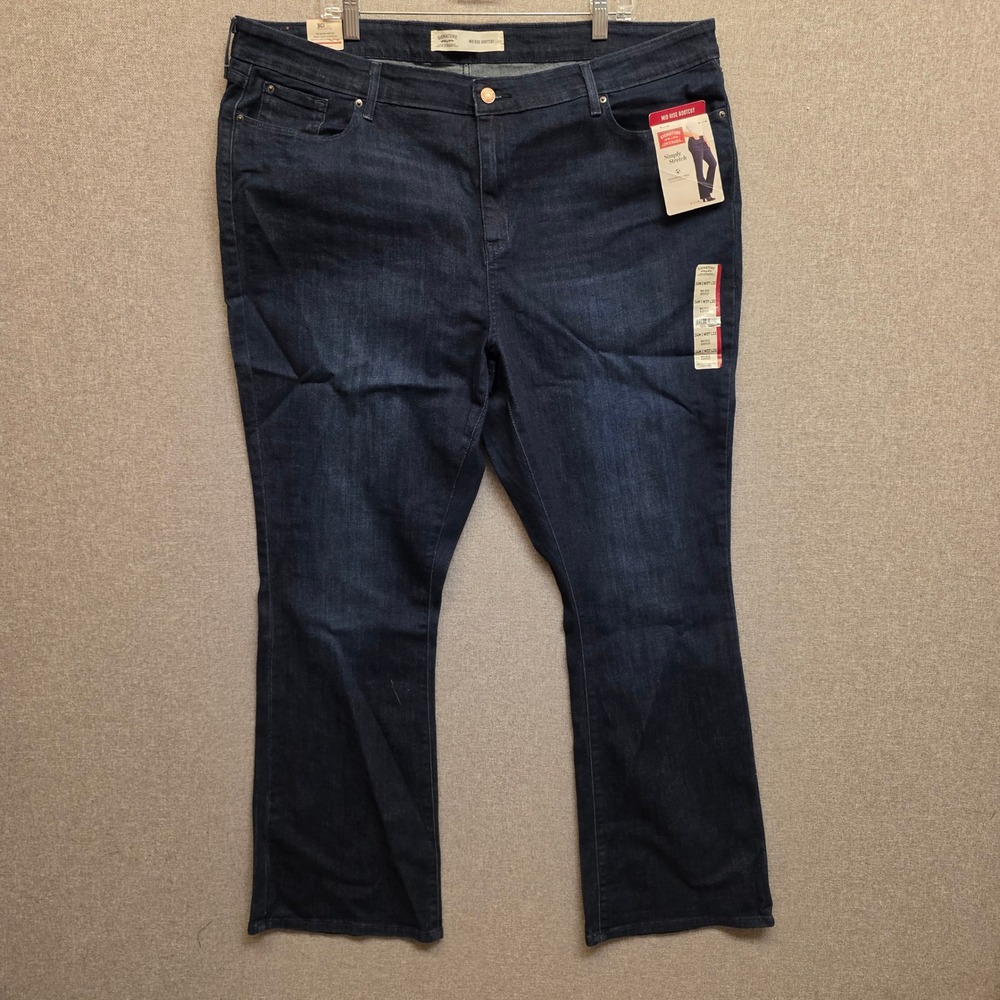 Levi Strauss Signature Womens 24M Dark Wash Bootcut Jeans Simply Stretch